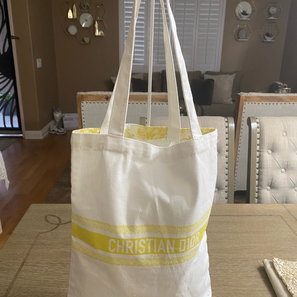 GWP Dior Cream and Yellow Tote Bag